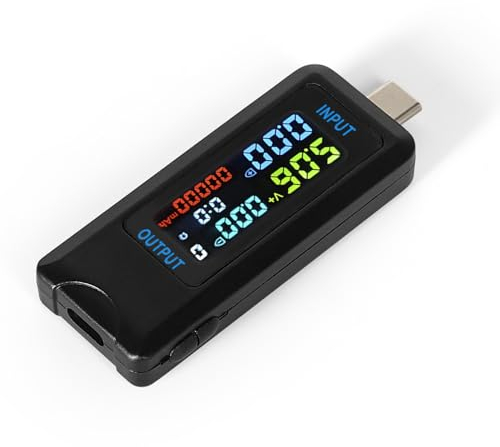 DEWIN USB C Tester, Multifunktionale Type C Tester Messgerät Voltmeter Amperemeter Detektor Power Bank Ladegerät Indikator