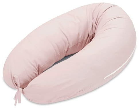 Totsy Baby Seitenschläferkissen 190 cm Komfortkissen - Schlafkissen mit Bezug Seitenschläfer Kissen Body Pillow Seitenschlafkissen mit Reißverschluss Schmutziges Rosa