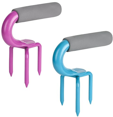 Qsxou Hand Tiller Garden Tool Lawn Aerator Spike Manual Tool 2 Pack