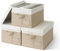 GRANNY SAYS Large Storage Boxes with Lids, Pack of 3 Khaki Wardrobe Organiser, Foldable Storage Box for Bedroom Organising Clothes Toys