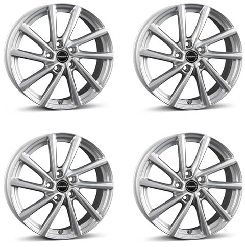 4x Borbet Felgen V 7x18 ET45 5x112 crystal silver kompatibel mit VW Beetle Caddy e-Golf Eos Golf Jetta Passat Tiguan Touran T-Roc