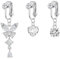 BVLAGIDA 3 Stück Fake Bauchnabelpiercing für Damen, Bauchnabelpiercing Chirurgenstahl, Fake Bauchnabel Piercing Zirkon Schmetterling Herz, mit Geschenk Box