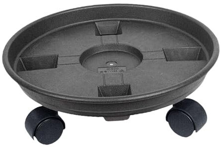 JISADER Supporto per Piante con Ruote Universali, Rastrelliera per Vasi da Fiori su Rulli, Carrello per Pallet Rulli per Spostavasi Rotondi per Negozi Interni, 27 cm