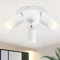 meoaow Deckenstrahler Weiß 3 Flammig Küche Modern Deckenlampe Strahler GU10 Spots Schwenkbar Innen Metall Deckenleuchte Deckenspots für Flur Wohnzimmer Schlafzimmer, Ohne Leuchtmittel