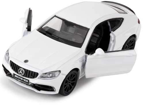 imtfzct 1/36 Mercedes-Benz C63 S AMG Spielzeugauto,Kinder Spielzeugauto mit Pull Back Funktion, sammelbares Modellauto aus Leichtmetall, Geburtstagsgeschenk für Jungen und Mädchen (weiß)