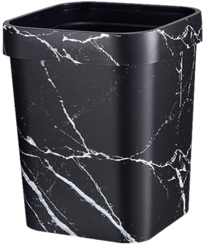 Tsffae Poubelle en Marbre, Décoration De Salle De Bain Noire, Poubelle Vintage, Conteneur À Ordures pour Maison, Cuisine, Le Bureau, Salle De Bain, Poubelle Alimentaire Carrée