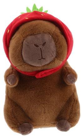 Abaodam Adorable Muñeco Capibara Peluche De Carpincho con Sombrero De Fresa Juguete De Halloween