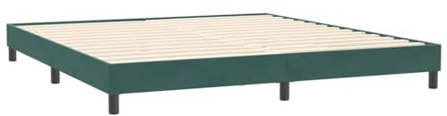 vidaXL Cadre de lit sans Matelas Vert foncé 200x210 cm Velours, lit, sommier, lit en Velours, Meuble de Chambre à Coucher, lit Double, lit rembourré
