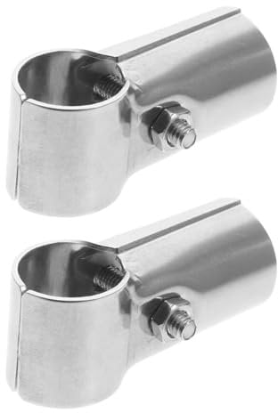 Laroal 2pcs T-Shaped Pipe Clamp Connector 25mm Stainless Steel Two-Way Pipe Joint 69.5x27.5mm for Clothes Racks Fencing Support Rails and DIY Pipe Projects