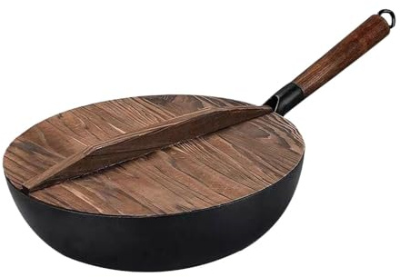 JISADER Iron Wok Chino Wok hirviendo sin Recubrimiento Utensilios de Cocina Olla Tradicional Cocinero de Hierro para el hogar casa de restaurantes Hotel para