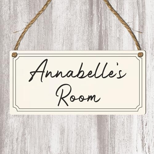 Personalised Room Name Rectangle Plaque – Custom Wooden Door Sign | Handmade Nursery Bedroom Home Decor Gift - Children's Name Signs