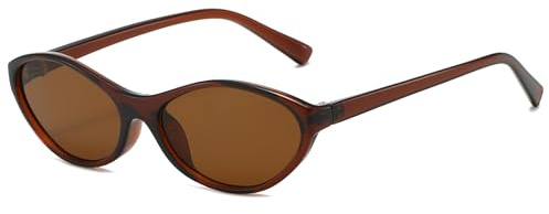 YAMEIZE Retro Oval Sunglasses Women Men Vintage Small Oval 90s Sunglasses Cat Eye Frame Y2k Narrow Shades Trendy Sun Glasses UV400 Protection