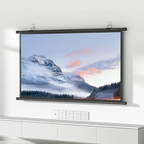 GYYDXXFC Schermo di Proiezione Manuale A Scomparsa, Schermo di Proiezione Retrattile, Schermo di Proiezione, Montaggio A Parete/soffitto, for Home Theater, Cinema, Ufficio(Metal Curtain,60(4:3))