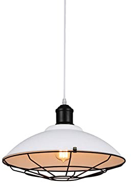 Einfache Metall -Home -Anhänger Leichtkreatives Deckelform Eisenhänge Licht mit Mesh Lantern Kronleuchter Industriestil E27 Basis Deckenlampe Energiesparleuchte Anhängerlampe in China hergestellt