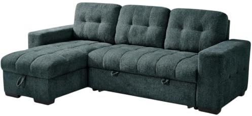 Beehive Furniture - Porto Universal Corner Sofa Bed - Blue Upholstered Corner Couch | Setup Included | Built to Last (Universal Corner Sofa Bed)