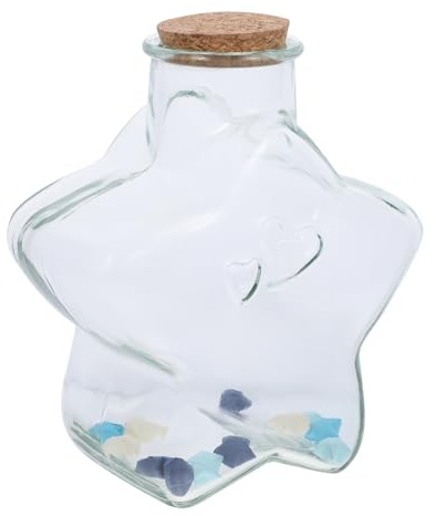 Uonlytech Papierstreifen Koordination Glas Origami Wunschflasche Satz mit Blauen Papiersternen Verbessert Feinmotorik und Deko Hand Auge für Selbstgemacht und Themenparty