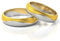 JC Gold Trauringe - Gelbgold Weißgold Eheringe Bicolor inklusive Stein und Gravur im Paarpreis PL204 (14 Karat (585) Bicolor)