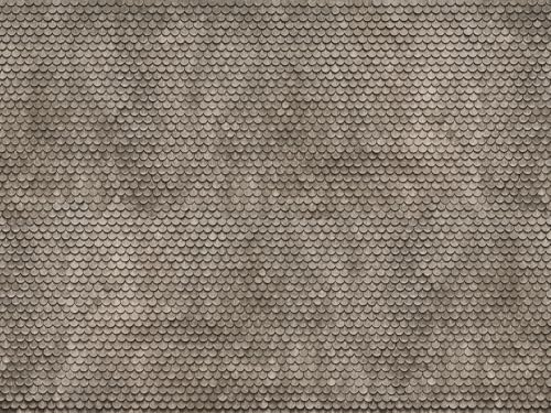 NOCH 3D-Kartonplatte „Biberschwanz“, grau, 25 x 12,5 cm, ideal für H0 Modellbau und Architekturprojekte