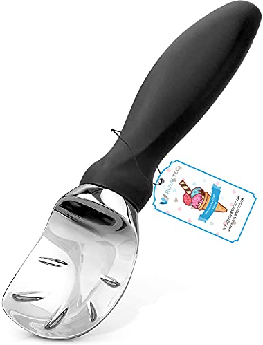 ROYALTEC Ice Cream Scoop, Dish Washer Safe Ice Cream Spoon for Hard ice Cream with a Comfortable Grip Handle, Sturdy and Durable Design (Black)