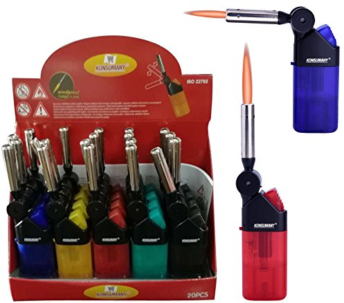 20stk. KONSUMANY Stabfeuerzeug Sturmfeuerzeug Gas Feuerzeug 12,5cm lang