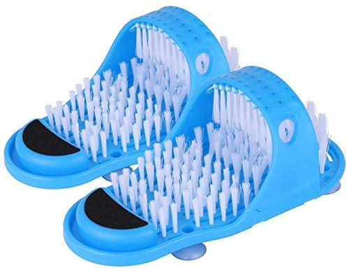 2 unidades de masajeadores de pies para baño de Bulary, zapatos de casa con limpiador de pies, pincel, ducha, sandalias, lavaplatos, para ducha, spa, masaje, exfoliante