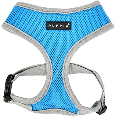 Puppia Weiches Hundegeschirr für kleine und mittelgroße Hunde - sehr komfortabel und verstellbar Soft Harness II A Himmel Blau S