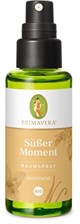 PRIMAVERA Raumspray Süßer Moment bio 50 ml - Vanille und Benzoe Siam- Aromadiffuser, Aromatherapie - einhüllend - vegan
