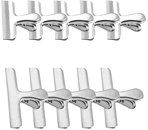 Verschlussklammern für Tüten, Gobesty 10 Stück Edelstahl Bag Clips 2 Größen, 121mm & 77mm Breite Verschlussclips für Beutel, Metall Clips für Kaffee Lebensmittel Brot Taschen, Küche Home Anwendung