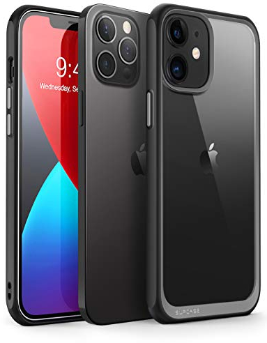 SUPCASE Unicorn Beetle Style Series Case Designed for iPhone 12 (2020) / iPhone 12 Pro (2020) 6.1 Inch, Premium Hybrid Protective Clear Case (Black)