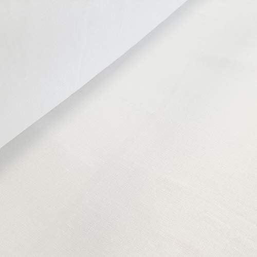 Öko Tex® Baumwoll-Popeline/Nesselstoff - Hedwig - leichter Baumwollstoff für Bekleidungen - per Meter (Weiß)