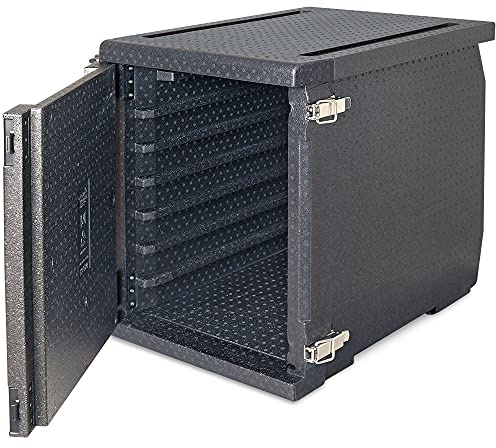 BRB Thermobox mit Fronteinschub und Deckel, Inhalt 146 Liter, BxTxH 540 x 740 x 685 mm, anthrazit