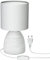 ledscom.de Tischlampe CALA, Schalter, Keramik, Stoff, weiß, 1x E14 max. 40W, Tischleuchte, Nachttischlampe, Nachttischleuchte, Nachtlicht, Keramiklampe, Keramikleuchte, Keramik-Sockel