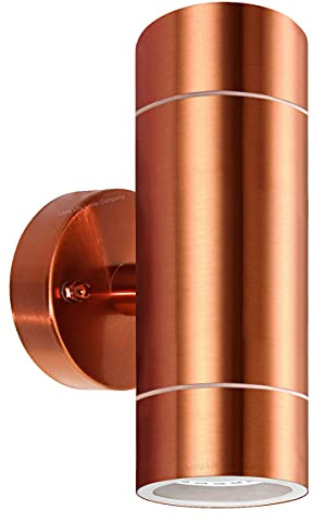 Long Life Lamp Company Modern Double Outdoor Wall Light Copper Finish Stainless Steel Up Down IP65 ZLC081-C