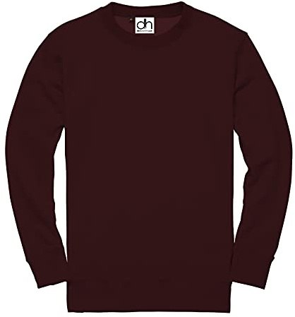 D&H CLOTHING UK Premium Sweatshirts Plain Workwear Casual Crewneck Jumper Sweater Sports Leisure Fleece (L, Burgundy)