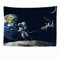 Ulticool - Wandteppich Tapestry Dekoration Wohnung - Astronaut über Erde Mond Rakete - 200 x 150 cm groß - Wandtuch Wandbehänge - Accessoires für Schlafzimmer Wohnzimmer Kinderzimmer