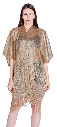 Central Chic Kimono da donna luccicante lungo cardigan shrug per matrimoni, balli e feste