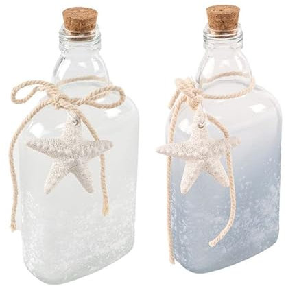 Rocking Gifts Dekorative Glasflasche mit Stern, 2 Farben, 19 cm