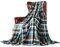 DREAMLANDING Decke für Sofa-230 x 260 cm Blaues Karomuster-Kuscheldecke Flauschig weich, bunt, übergroß, dekorativ, ultraplüschig, kühldecke zum schlafen