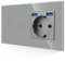 JIMEIDA Toma USB con interruptor de luz en gris, Toma Schuko 3 en 1 de cristal de 16A de empotrar con 2 cargadores USB (2.1A), interruptor de pared táctil de 2 pines con LED de estado, 86mm*157mm