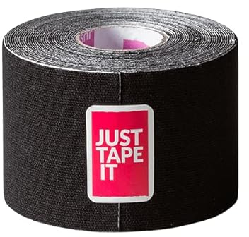 Just Tape It Kinesiologie Tape (5cm x 5m) | Hautfreundliches Kinesiotapes | Wasserdichtes & Latexfreies Kinesiotape | Sporttape für Behandlung von Verletzungen & Beschwerden | Schwarz