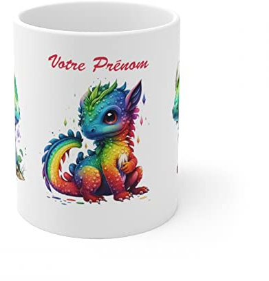 Jm-Déco Mug personnalisé personnalisable avec prénom ou petit texte - Idée cadeau - Mug original pour Enfant ou Adulte (Dragons 3)