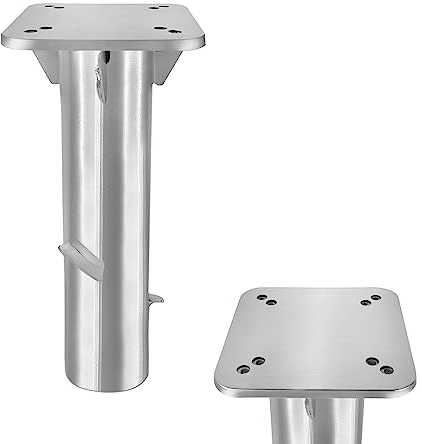 SUBTLETY Universal Bodenhülse Sonnenschirmständer aus Metall Bodenplatte Schirmständer Erdanker Bodenanker zum Einbetonieren Silber Erdspieß für Sonnenschirm Ampelschirm Kurbelschirm (1 Stück)
