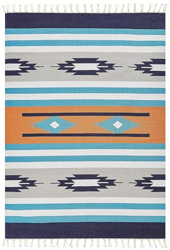 Beliani Kelim-Teppich Baumwolle bunt 200x300 cm handgewebt geometrisches Muster Noratus