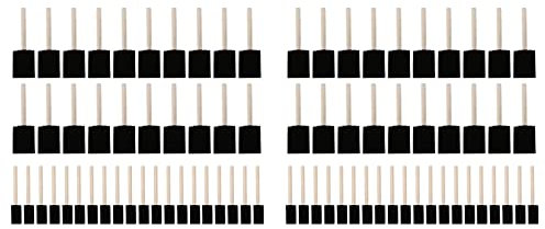 Kliplinc 80 Pcs Foam Sponge Paint Brush Wood Handle Paint Brush Set Painting Tool for Acrylics Stains Varnishes Art Supplies