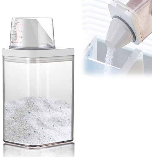 1100 Ml Waschmittelspender Mit Messbecher, Sporgo Luftdichter Waschpulver Aufbewahrungsbox, Waschmittel Aufbewahrung Spender Mehrzweck-Waschpulverspender Behälter Waschmittelbox für Weichspüler (1PC)
