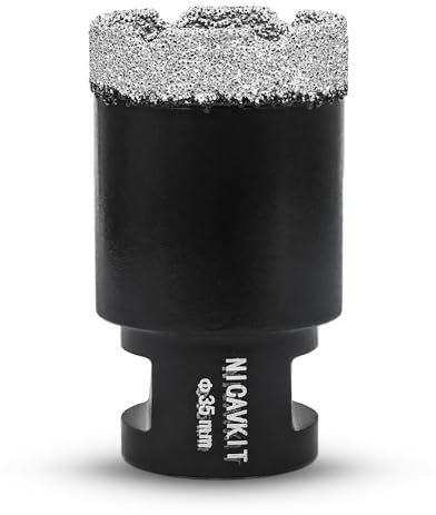 NICAVKIT 35mm Diamant Fliesenbohrer, M14 Diamant Lochsäge Bohrkrone, Diamantbohrer für Porzellan Fliese Granit Marmor Fliesen Bohren