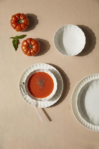 Kutahya Porselen Bone Luz Geschirrset 27-teilig – Tafelservice für 6 Personen – Porzellan in Weiß, Spülmaschinengeeignet