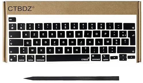 CTBDZ Capuchons de Touches de France keycaps Remplacement pour Clavier français AZERTY pour MacBook Pro 13,3 A2338 M1 Fin 2020, A2338 M2 Fin 2021