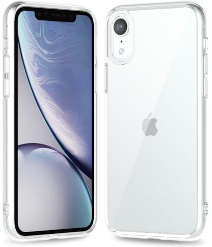 oakxco für iPhone XR Hülle Durchsichtig, Klar Bunt Dünn Handyhülle, Nie Vergilbung Schutzhülle Kratzfest Stoßfest Hart Transparent PC & Einfarbig TPU Weich Schutz Silikon Bumper, Klar