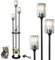 Rayofly Moderne Stehlampe Wohnzimmer, 3-flammige Schwarz Stehlampen mit Regal, Kristall Stehlampe mit Glas Lampenschirm & Fußschalter, Ragal Stehlampe für Schlafzimmer, Büro, Crystal Floor Lamp